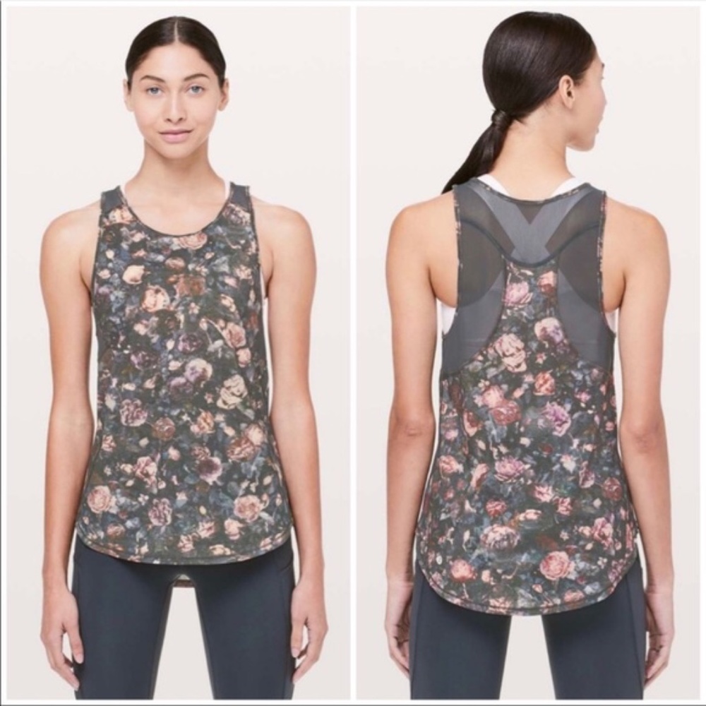 LULULEMON SCULPT TANK II FROSTED ROSE MULTI MELANITE MESH PANEL TOP